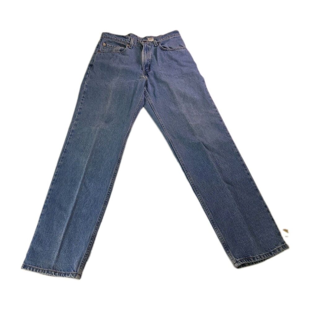 Vintage Levi's 550 Relaxed Tapered Jeans Mens 34x32 Light Wash Made USA Red Tab